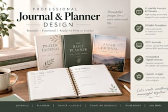 design printable,editable journal,redesign prayer journal,kdpjournal and planner