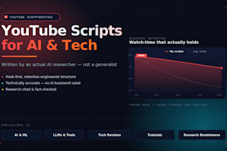 write highly researched ai and technology youtube scripts