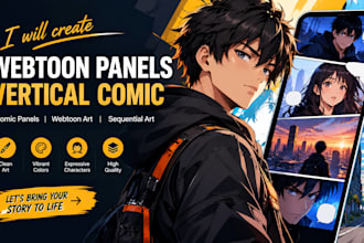 create webtoon panels, vertical comic and professional comic panels