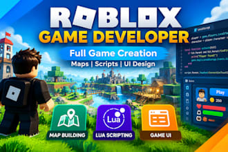 build a high quality roblox game, build map, script and develop full roblox game