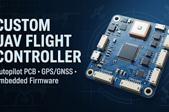 design custom uav drone autopilot flight controller pcb gps, embedded firmware