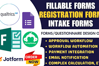 create fillable registration or intake form on jotform or google form