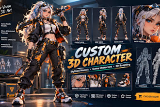 create a custom 3d character model for 3d printing and games