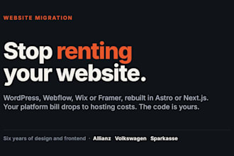 migrate wordpress webflow or wix site to astro or next js