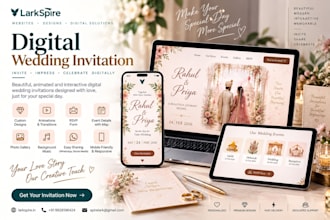 design custom wedding, birthday,party invitation, and digital invitation website