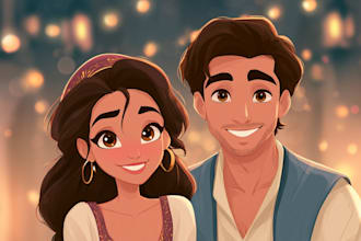 design a colorful animated character portrait