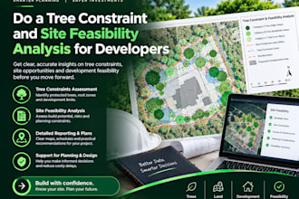 do a tree constraint and site feasibility analysis for developers
