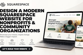 design a modern squarespace website for nonprofits and community organizations