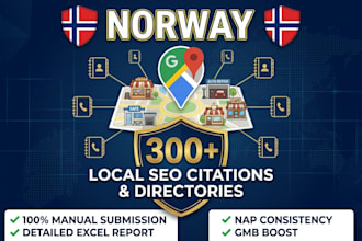 build 300 manual norway local SEO citations and directories