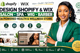 design shopify salon spa wig barber ai powered health wellness store wix website