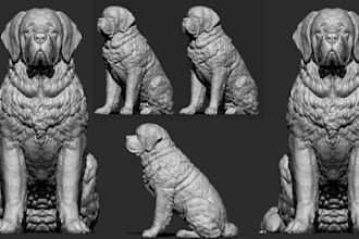 sculpt custom 3d dog model pet likeness realistic stl file for 3d printing