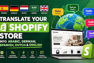 translate your shopify store into arabic, german, spanish, dutch and english