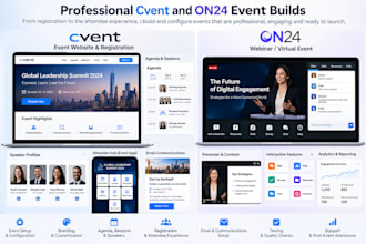 build and configure your cvent event or on24 webinar