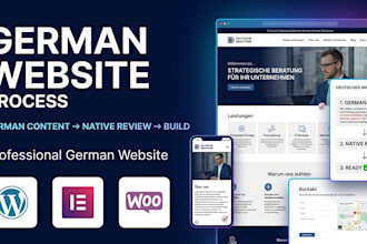 design a professional german website with german content and native review