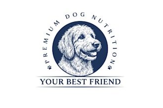 design a premium dog food doodle logo for your pet brand