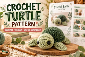 provide a beginner friendly crochet turtle pattern PDF
