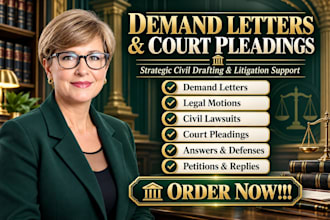 draft demand letters legal motions lawsuits and court pleadings