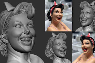 sculpt realistic 3d head model in zbrush face likeness 3d bust for 3d printing