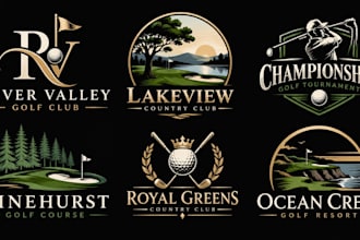 design a unique golf course, tournament, sports, country club golf club logo
