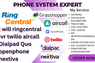 setup ringcentral twilio 3cx aircall quo dialpad openphone nextiva grasshopper