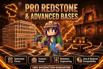 build custom minecraft redstone farm survival or creative server base maps skins