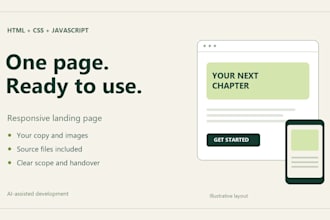 build a responsive one page HTML landing page from your content
