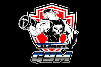 design high quality badass gym fitness brand logo