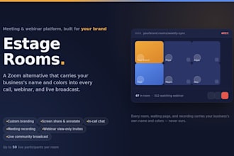 set up personalised branded meeting application  and webinar platform like zoom