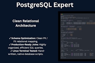 design optimized relational database and write sql queries