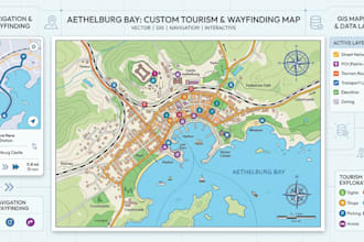design custom maps, gis mapping, navigation, wayfinding, tourism and vector maps