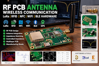 design rf pcb antenna wireless communication lora nfid nfc wifi and ble hardware