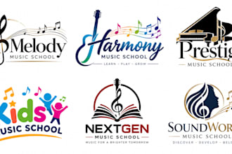 design a professional academy, piano, instrument, education music school logo
