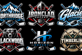design a professional, hockey, sports, team, or ice hockey hockey sticks logo