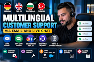 provide multilingual customer support via email and chat in german english