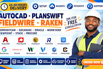 autocad planswift fieldwire raken companycam  gocanvas oracle workyard viewpoint