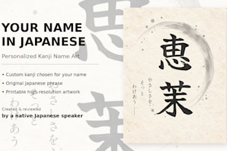 create your personalized japanese kanji name art