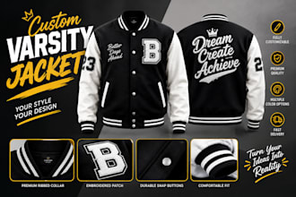 design varsity jacket, letterman, coat or bomber streetwear clothes brand