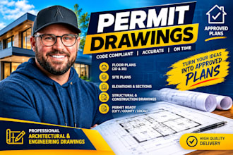 be architect for construction permit drawings, 2d floor plan and blueprints