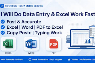 do data entry and excel work fast