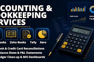 do accounting and bookkeeping in tally, quickbooks, zoho books, and xero