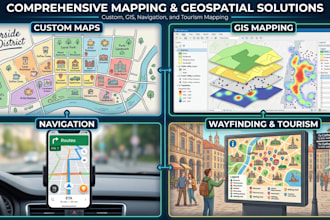 create custom maps, gis mapping, navigation, wayfinding and tourism maps