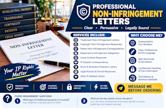 draft non infringement letter for patent and trademark claims