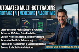 build automated crypto trading bot, arbitrage bot, memecoin bot, ai trading bot