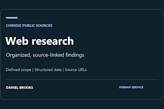 manually research chinese public sources and organize the findings