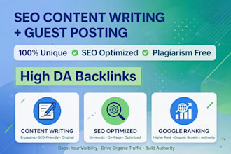 write SEO optimized articles and do high quality guest posts