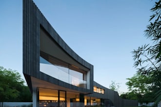 high end modern villa,realistic led lighting,outdoor garden,residential interior