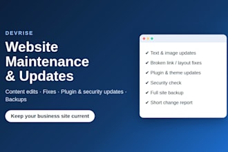 maintain, update and fix your small business website