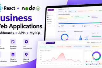 build a react nodejs business web app or admin dashboard
