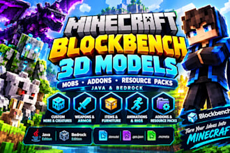 create minecraft blockbench 3d voxel model mob addon resourse pack java bedrock