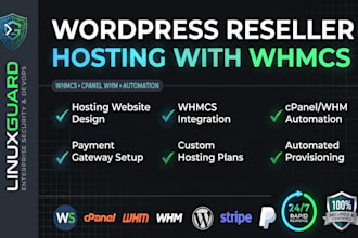 build a wordpress reseller hosting website with whmcs, cpanel whm